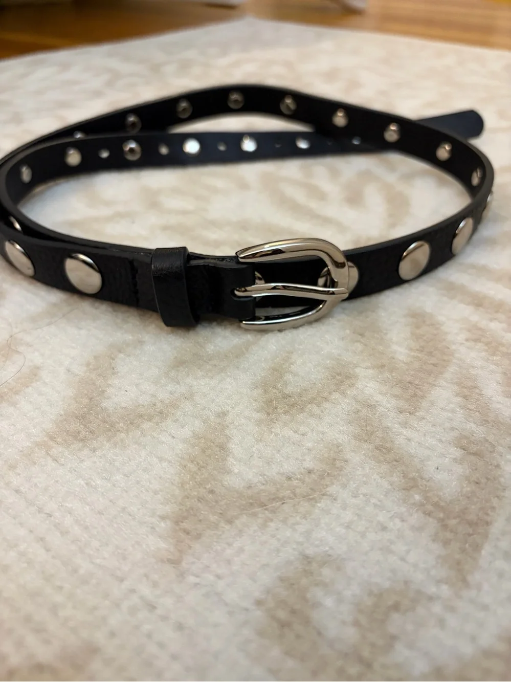 New Evereve Leather Studded Belt-M/L